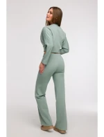 Široké kalhoty s předními  mátové model 21047270 - BeWear