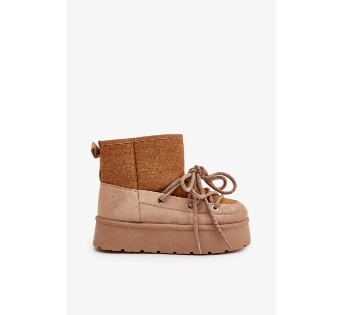 Sněhule s vázáním na platformě hnědé Mavora