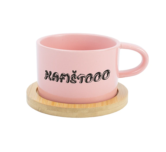 KAFIŠTOOO - růžový hrníček makronka 200 ml