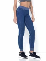 Dámské sportovní kalhotové legíny Jeansy Modellante 610346 Modrá jeans - Intimidea