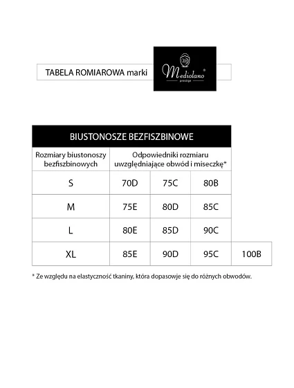 Podprsenka bez kostic   model 22223107 - MEDIOLANO