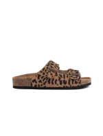 Stylové nazouváky dámské se zvířecím motivem na plochém podpatku Stylové nazouváky dámské se zvířecím motivem na plochém podpatku