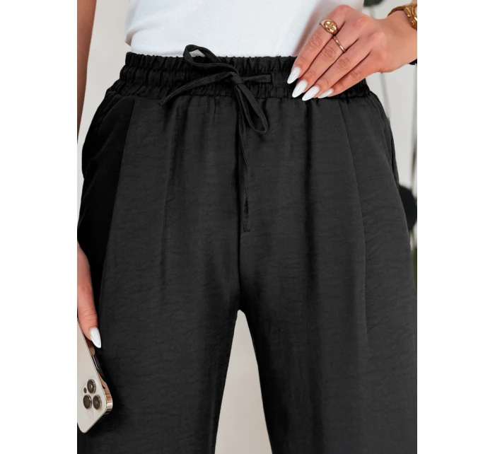 Dámské kalhoty se širokými nohavicemi MILLIVIO černé FashionStreet UY2659