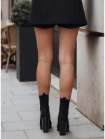 Dámské semišové kozačky na podpatku černé FashionStreet ZY1298