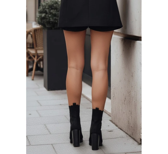 Dámské semišové kozačky na podpatku černé FashionStreet ZY1298