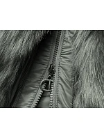 PIKOWANA ZIMOWA KURTKA DAMSKA Z KAPTUREM KHAKI model 21242102 - GDL - GOODLOOKIN
