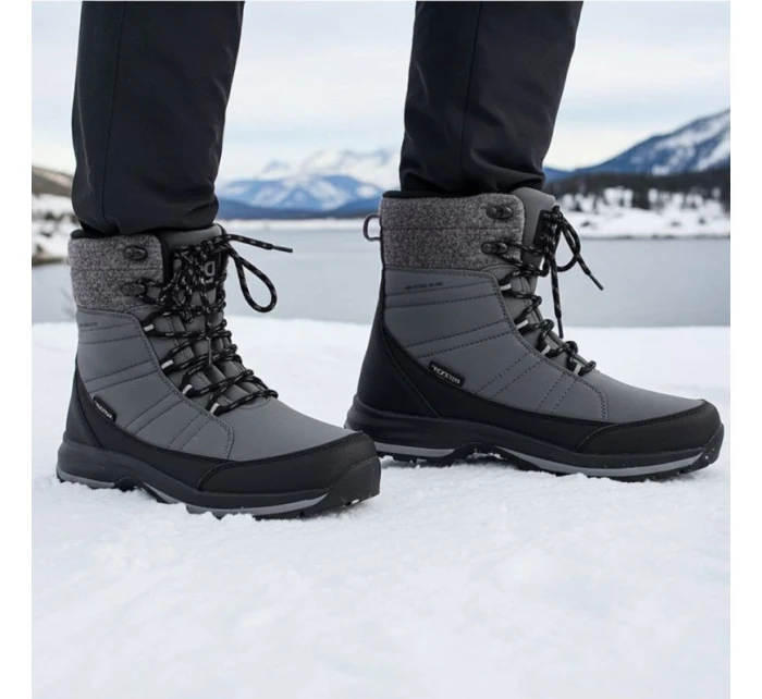 Zimní sněhové boty nepromokavé šedé DK Zimní sněhové boty nepromokavé šedé DK
