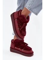 Nízké sněhule na platformě s kožíškem D.Franklin DFSH370011 bordové