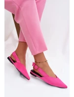 Baleríny s Zlatým Přezkou Eco Semišové Růžové model 21937565 - Boto