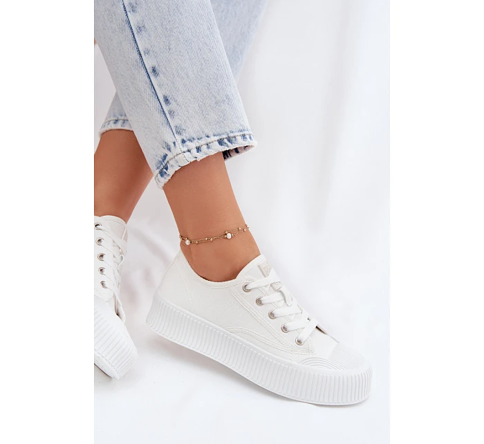 Dámské tenisky na platformě Big Star TT274269 Bílé