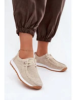 Dámské polobotky z přírodního semiše béžové model 22091763 - EVENTO