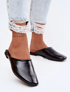 Dámské Mule z Umělé Kůže Ploché Černé Romelle