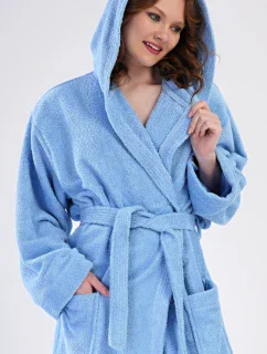 Dámský župan dlouhý s kapucí Modrásek