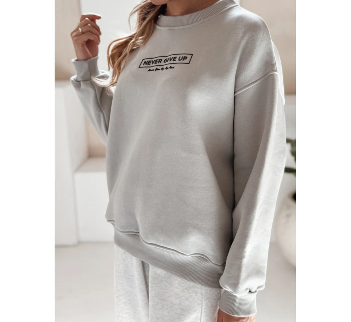 Dámská oversize mikina NEVER grey FashionStreet BY1230