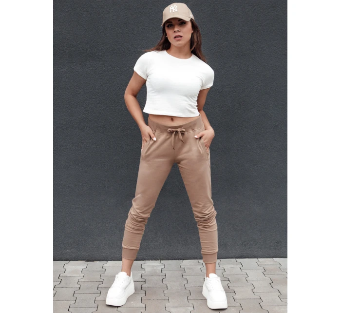 Dámské tepláky RELAX MODE světle hnědé FashionStreet UY2136