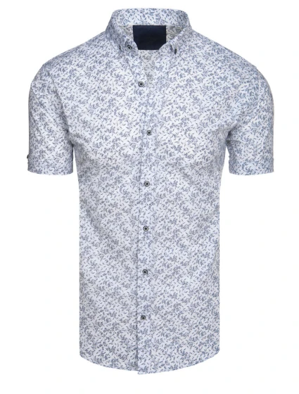 Pánská bílá košile s krátkým rukávem FashionStreet KX1041