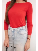 Dámská svetr z model 21937960 s kulatým výstřihem a dlouhým rukávem červená - K-Fashion Dámská svetr z model 21937960 s kulatým výstřihem a dlouhým rukávem červená - K-Fashion