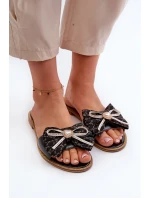 Ploché Dámské Kožené Žabky S Mašlí model 21661567 Černé - Laura Messi