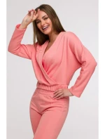 B292 Zavinovací mikina - korálová