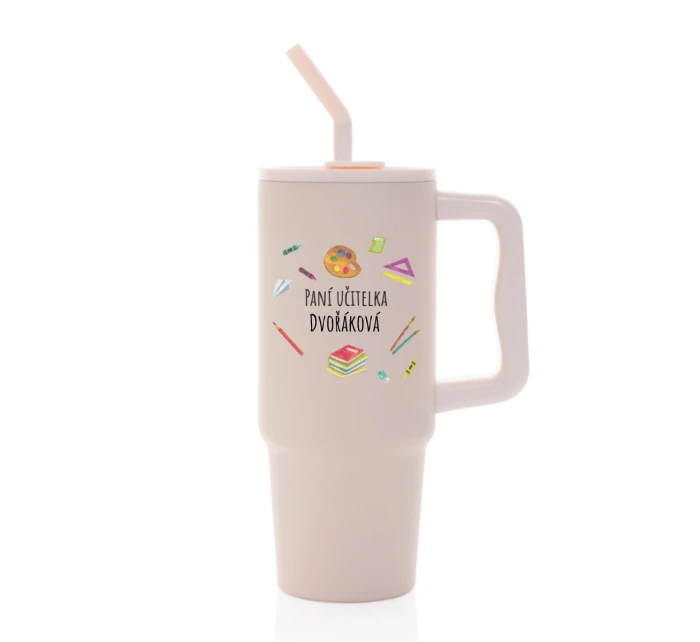 Personalizovaná termoska s barevným víčkem pro paní učitelku/pana učitele (pomůcky)