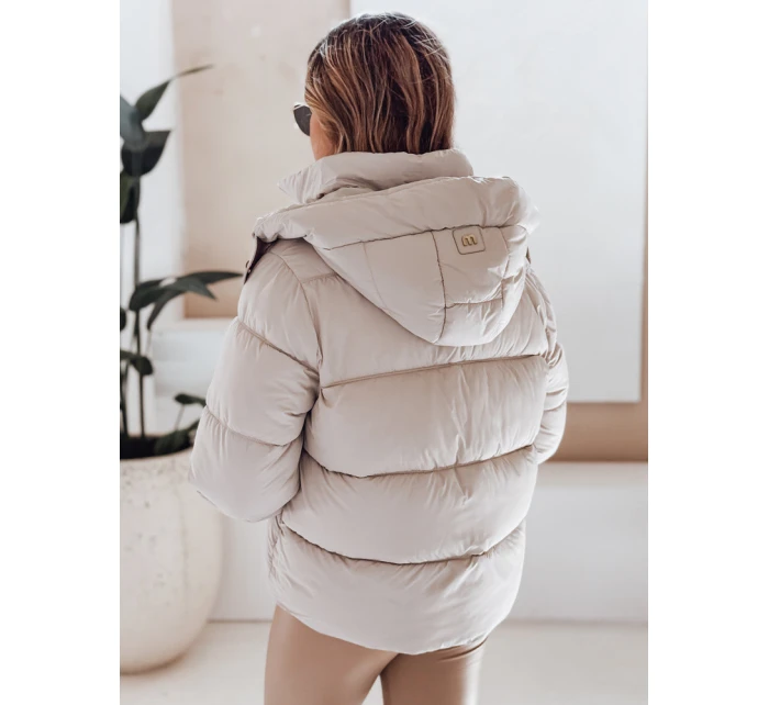 Dámská prošívaná bunda s kapucí béžová FashionStreet TY5066