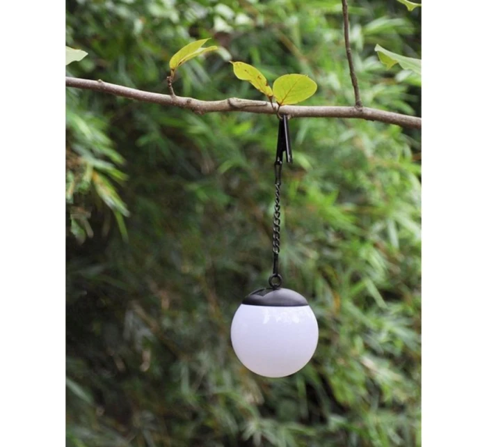 SOLÁRNÍ LAMPA PLASTOVÁ KOULE ZÁVĚSNÁ 20CM