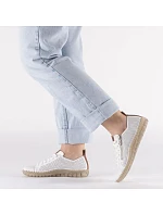 Dámská kožená prolamovaná bílá polobotka Rieker N2405-80