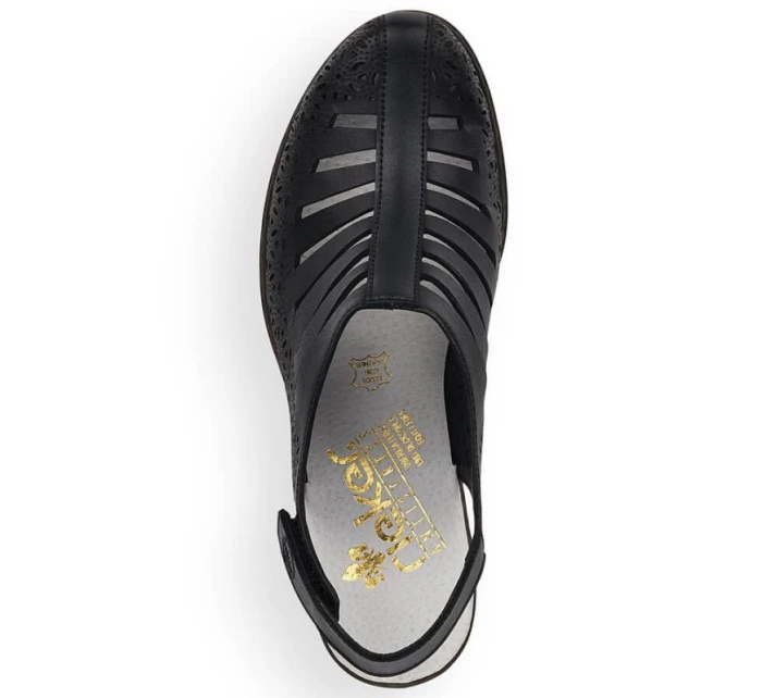 Dámské pohodlné kožené sandály na podpatku model 22021681 - Rieker