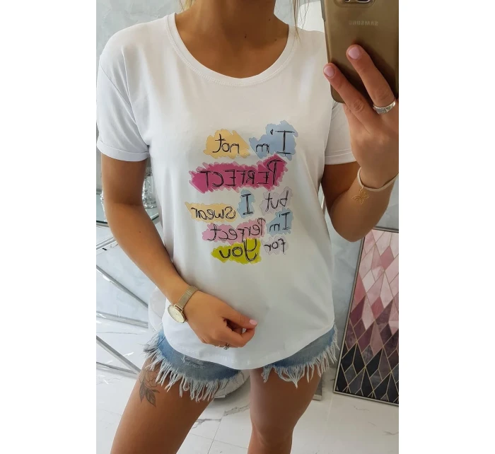 Halenka s potiskem Perfektní bílá