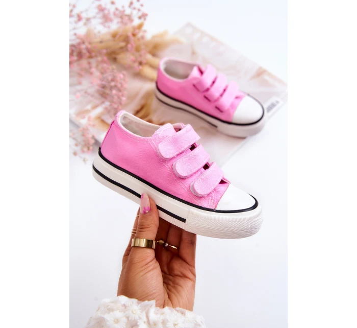 Dětské tenisky na suchý zip růžove Bernie