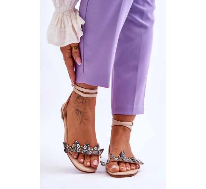 Dámské sandály s ozdobnými Béžove model 21613343 - Boto