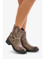 Zazoo 60480 Kožené Boty Na Nízkém Podpatku Zateplené Hnědošedé Zazoo 60480 Kožené Boty Na Nízkém Podpatku Zateplené Hnědošedé