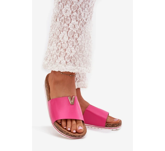 Dámské sandály na korkové platformě s ozdobným detailem fuchsie Vessira Dámské sandály na korkové platformě s ozdobným detailem fuchsie Vessira