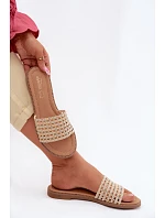 Dámské ploché béžové pantofle Fendi