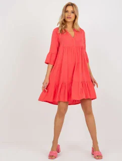 Šaty D73761M30214C korálová