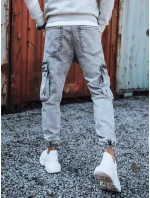 Pánské bojové džínové kalhoty světle šedé FashionStreet UX3309