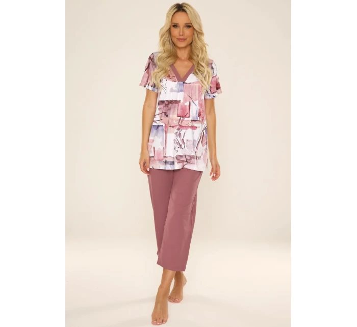 Pyžamo De Lafense 777 Violet kr/r 3XL-4XL