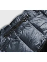 Oboustranná dámská bunda - kožíšek v grafitové barvě (b8052-70)