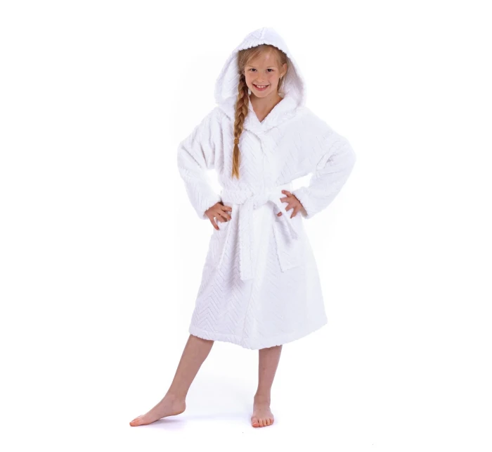 Dětský župan Athena s kapucí 9116 bílá - Vestis