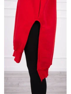 Mikina s bočními rozparky červená