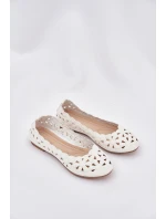 Dětské Perforované Baletky S Leskem Bílé Zindira Dětské Perforované Baletky S Leskem Bílé Zindira