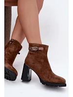 Zateplené kozačky z přírodního semiše Vinceza 91172 Camel