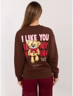 Mikina D10608BC02568J tmavě hnědá Mikina D10608BC02568J tmavě hnědá