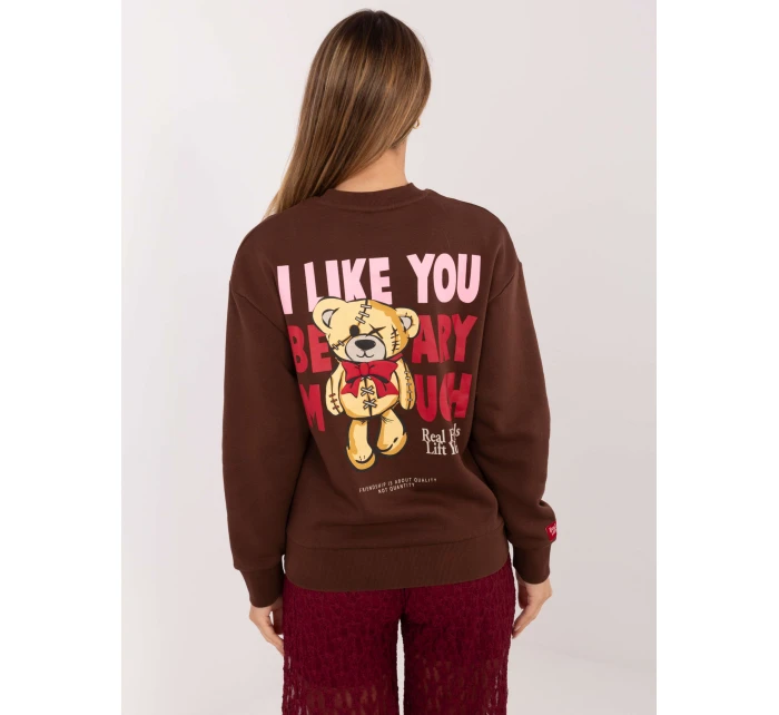 Mikina D10608BC02568J tmavě hnědá Mikina D10608BC02568J tmavě hnědá