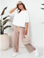 Dámské široké kalhoty RITES béžové FashionStreet UY2007