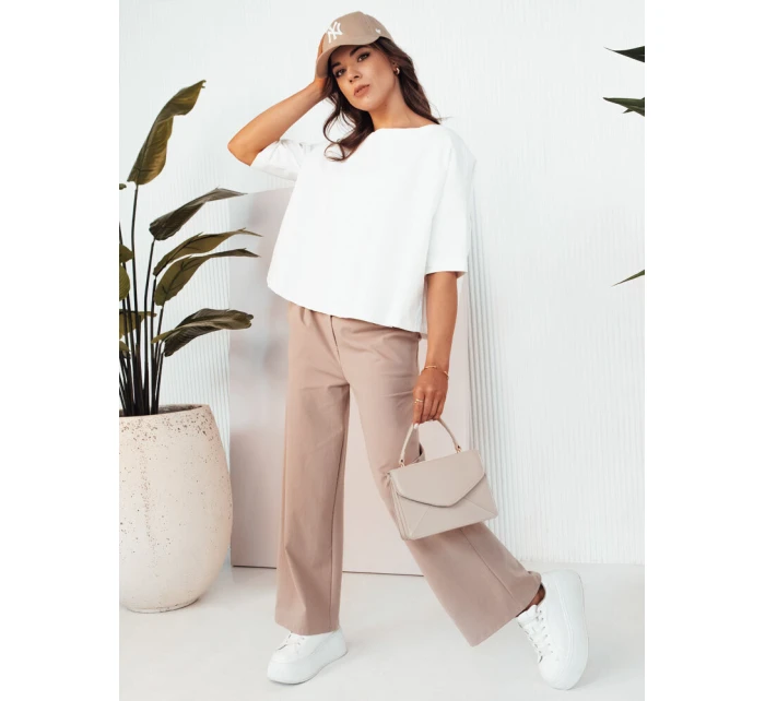 Dámské široké kalhoty RITES béžové FashionStreet UY2007