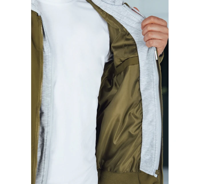 Pánská bunda bomber s kapucí zelená model 21986370 - Dstreet Pánská bunda bomber s kapucí zelená model 21986370 - Dstreet