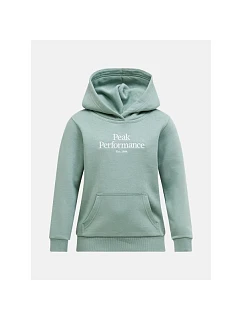 Dětská mikina PEAK PERFORMANCE Jr Original Small Logo Hood, zelená barva
