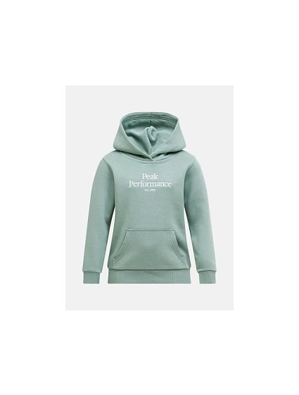 Dětská mikina PEAK PERFORMANCE Jr Original Small Logo Hood, zelená barva