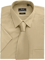 PR 202 Popelínová košile s krátkým rukávem model 22475732 khaki - Premier PR 202 Popelínová košile s krátkým rukávem model 22475732 khaki - Premier